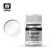 Краска Vallejo серии Liquid Silver  - Silver 70790 (Alcohol Based), спиртовой металлик (35 мл)