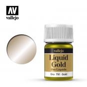 Краска Vallejo серии Liquid Gold - Gold 70791 (Alcohol Based), спиртовой металлик (35 мл)