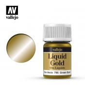 Краска Vallejo серии Liquid Gold - Green Gold 70795 (Alcohol Based), спиртовой металлик (35 мл)