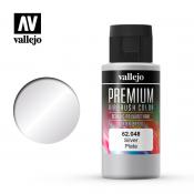 Краска Vallejo серии Premium AirBrush Color - Silver 62048, металлик (60 мл)