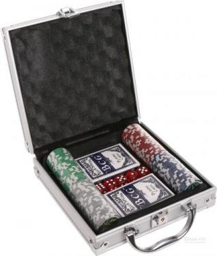 Набор покера на 100 фишек в алюминиевом кейсе