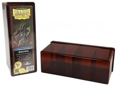 Пластиковая коробочка Dragon Shield с 4 секциями коричневая