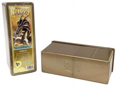 Пластиковая коробочка Dragon Shield с 4 секциями золотая