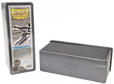 Пластиковая коробочка Dragon Shield с 4 секциями серебряная