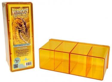 Пластиковая коробочка Dragon Shield с 4 секциями желтая