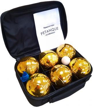 Спортивная игра "Петанк", 6 шаров, золотой											