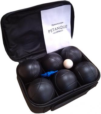 Спортивная игра "Петанк", 6 шаров, черный							