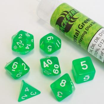Набор кубиков Role Playing Dice Set - Crystal Green (7 шт, 16 мм)