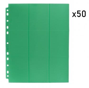 Упаковка листов двусторонних с кармашками 3х3 с боковой загрузкой - Blackfire (зелёный) - для карт K-Pop, MTG, Pokemon