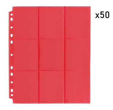 Упаковка листов двусторонних с кармашками 3х3 с боковой загрузкой - Blackfire (красный) - для карт K-Pop, MTG, Pokemon