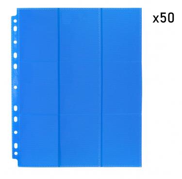 Упаковка листов двусторонних с кармашками 3х3 с боковой загрузкой - Blackfire (синий) - для карт K-Pop, MTG, Pokemon