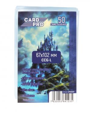 Прозрачные протекторы Card-Pro PREMIUM CCG-L для настольных игр (50 шт.) 67x102 мм - 7 Чудес, Этот Безумный Мир