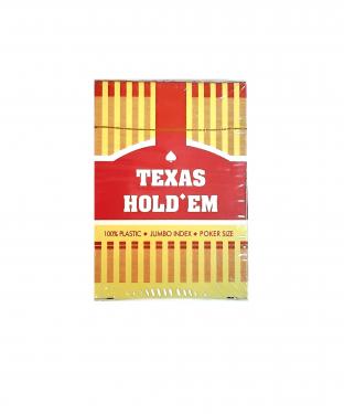 Карты пластиковые Texas Hold Em для покера полосатые (Красная рубашка)