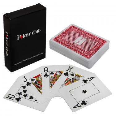 Карты пластиковые Poker Club для покера (Красная рубашка)