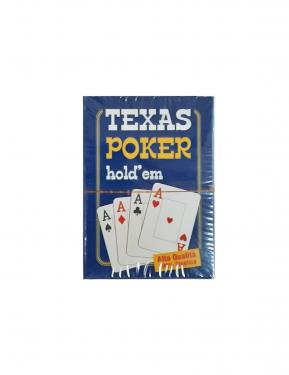 Карты пластиковые Texas Hold Em темно-синие для покера (Красная рубашка)