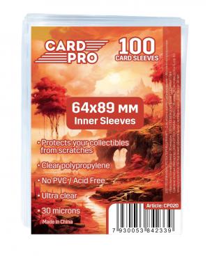 Прозрачные протекторы Card-Pro Inner Sleeves для ККИ (100 шт.) 64x89 мм - для карт MTG, Pokemon