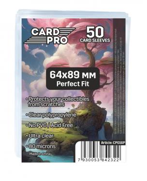 Прозрачные протекторы Card-Pro PREMIUM Perfect Fit (50 шт.) 64x89 мм - для карт MTG, Pokemon
