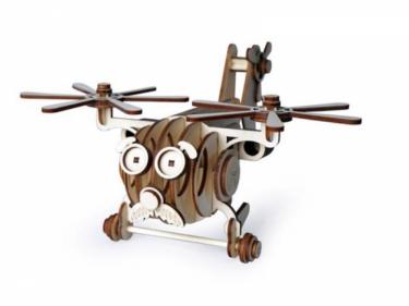 Конструктор 3D деревянный подвижный Lemmo "Вертолет Палыч"