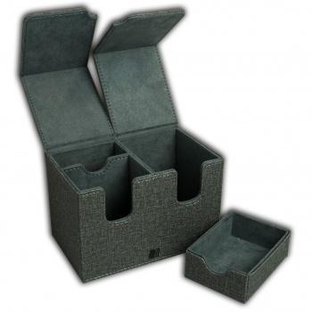 Blackfire Premium Deck Box Dual 160+ Standard Size Cards (with Dice Tray) - Grey