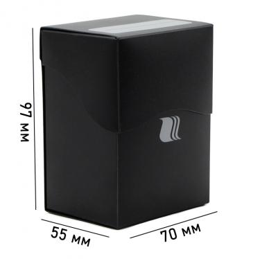 Пластиковая коробочка Blackfire вертикальная - Чёрная (80+ карт) - для карт K-Pop, MTG, Pokemon