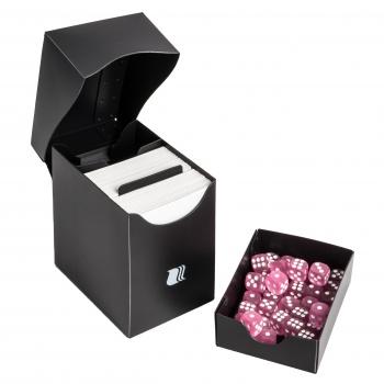 Пластиковая коробочка Blackfire с отделением для кубов - Чёрная (80+ карт) - для карт K-Pop, MTG, Pokemon