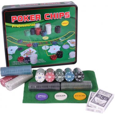 Набор покера на 500 фишек с двумя колодами и сукном