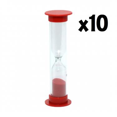 Песочные часы красные на 2 минуты (10 шт)