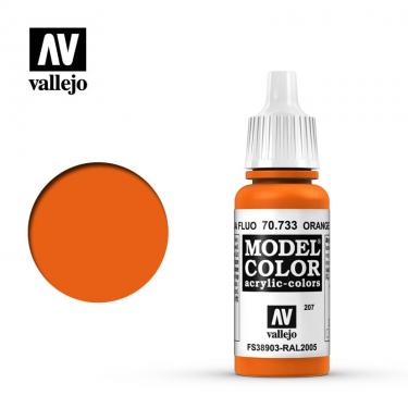 Краска Vallejo серии Model Color - Orange Fluorescent 70733, флуоресцентная (17 мл)