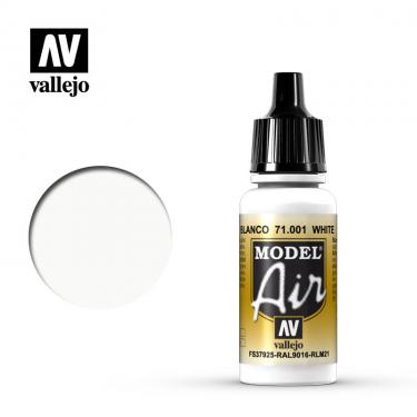 Краска Vallejo серии Model Air - White 71001 (17 мл)