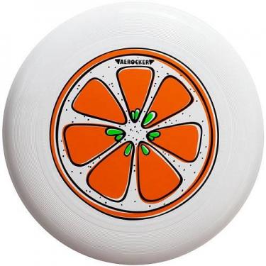 Фрисби (диск летающий) Aerocker One, цвет белый, дизайн "Апельсин"