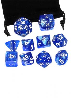 Набор кубиков MTGTRADE 10 штук нефритовые синие для настольных игр