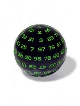 Куб MTGTRADE D100 с зелеными цифрами