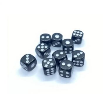 Набор кубиков - 10 шт по 16 мм (D6) Черные