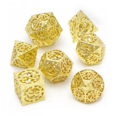 Набор фигурных металлических игральных костей (D4,D6,D8,D10-2,D12,D20) MTGTRADE (золотой)