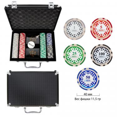 Фабрика Покера: Набор из 200 фишек для покера с номиналом в черном кейсе