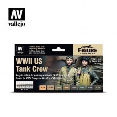 Набор красок Vallejo Figure WWII US Tank Crew 70186 (8 красок по 17 мл)