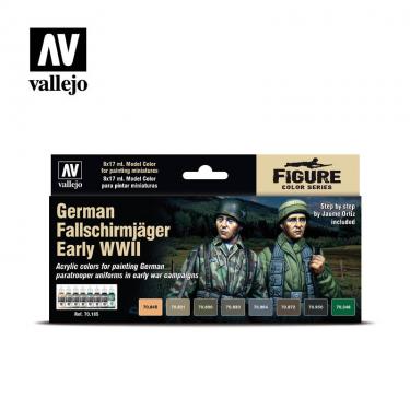 Набор красок Vallejo Figure German Fallschirmjager Early WWII 70185 (8 красок по 17 мл)