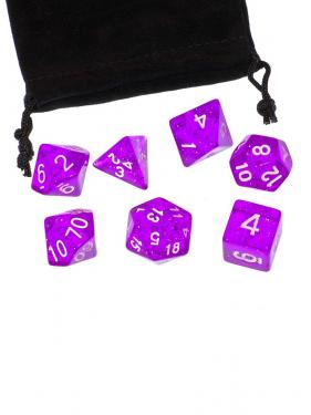 Набор кубиков Stuff-Pro для настольных ролевых игр с мешочком (звёздный фиолетовый)