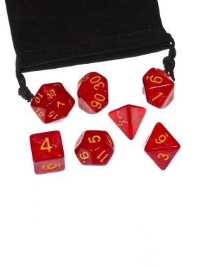 Набор кубиков Stuff-Pro для настольных ролевых игр с мешочком (жемчужный красный)