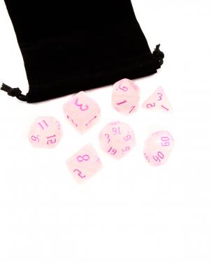 Набор кубиков Stuff-Pro для настольных ролевых игр с мешочком (жемчужный розовый)