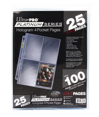Упаковка c 25 листами Ultra-Pro Platinum Series Hologram 4-Pocket Pages