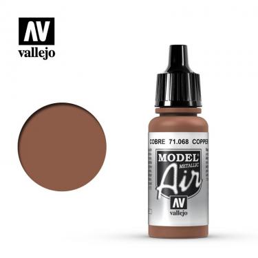 Краска Vallejo серии Model Air - Copper (Metallic) 71068 (17 мл)