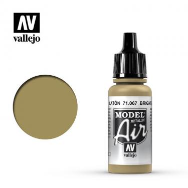 Краска Vallejo серии Model Air - Bright Brass (Metallic) 71067 (17 мл)