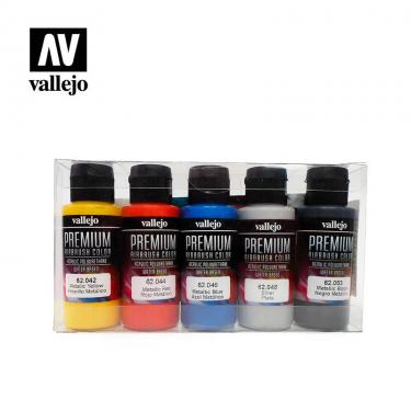 Набор красок Vallejo серии Premium Metallic Color 62103 - 5 штук (60 мл)
