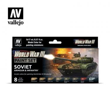 Набор красок Vallejo Model Color Set - WWIII Soviet Armour & Infantry 70221 (8 красок по 17 мл)