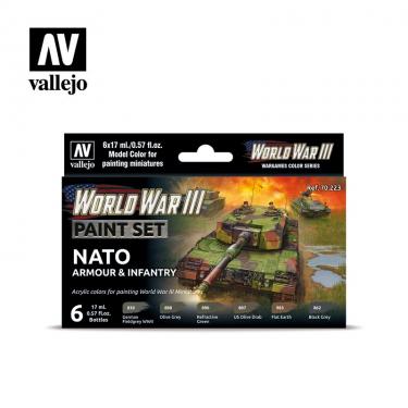 Набор красок Vallejo Model Color Set - WWIII NATO Armour & Infantry 70223 (6 красок по 17 мл)