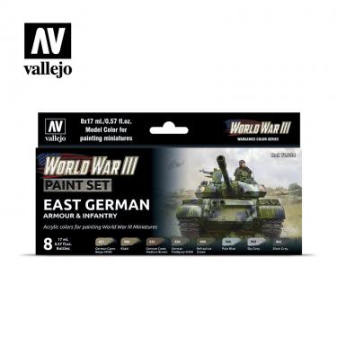 Набор красок Vallejo Model Color Set - WWIII East German Armour & Infantry 70224 (8 красок по 17 мл)