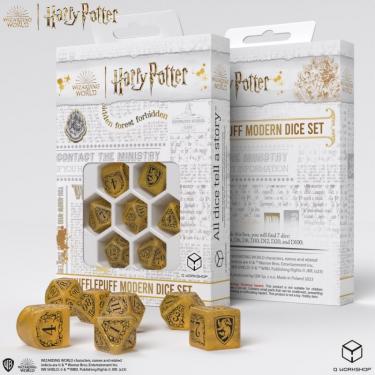 Набор кубиков Harry Potter. Hufflepuff Modern Dice Set Yellow, 7 шт.