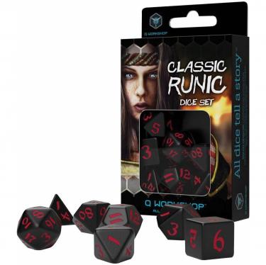 Набор кубиков Classic Runic, Black/red, 7 шт.