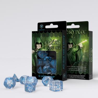 Набор кубиков Elvish, Translucent & blue, 7 шт.